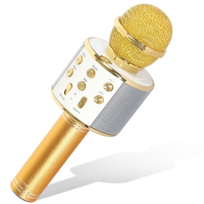 Microfono Karaoke Ws-858a Dorado