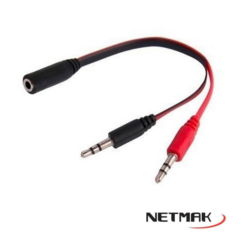 Adaptador De Audio Para Pc Netmak Nm-c50 1 (h) A 2 (m)
