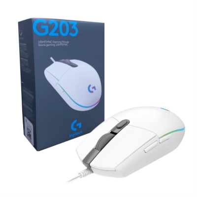 Mouse Logitech G203 Gaming Ligthsync Blanco