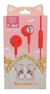 Auriculares Time In Ear Manos Libres Cat Rojo