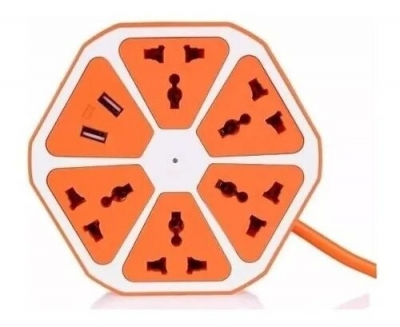 Zapatilla Hexagonal Con Usb Naranja