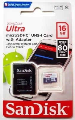Micro Sd Sandisk 16gb Ultra C10