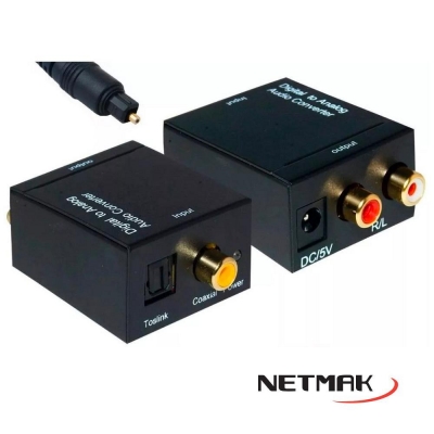 Conversor Audio Optico Digital A Rca + Cable Netmak Nm-rca