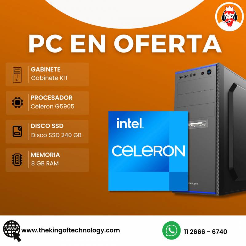 Pc King Intel Celeron G5905 Ssd 240gb Ram 8gb + Kit