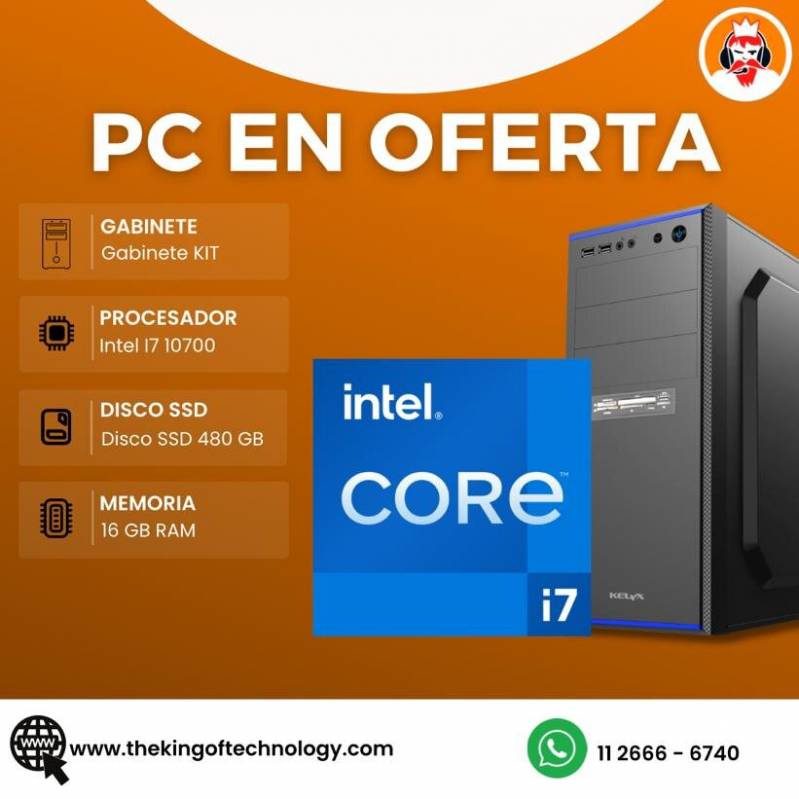 Pc King Intel I7 10700 Ssd 480gb Ram 16gb + Mouse Y Teclado