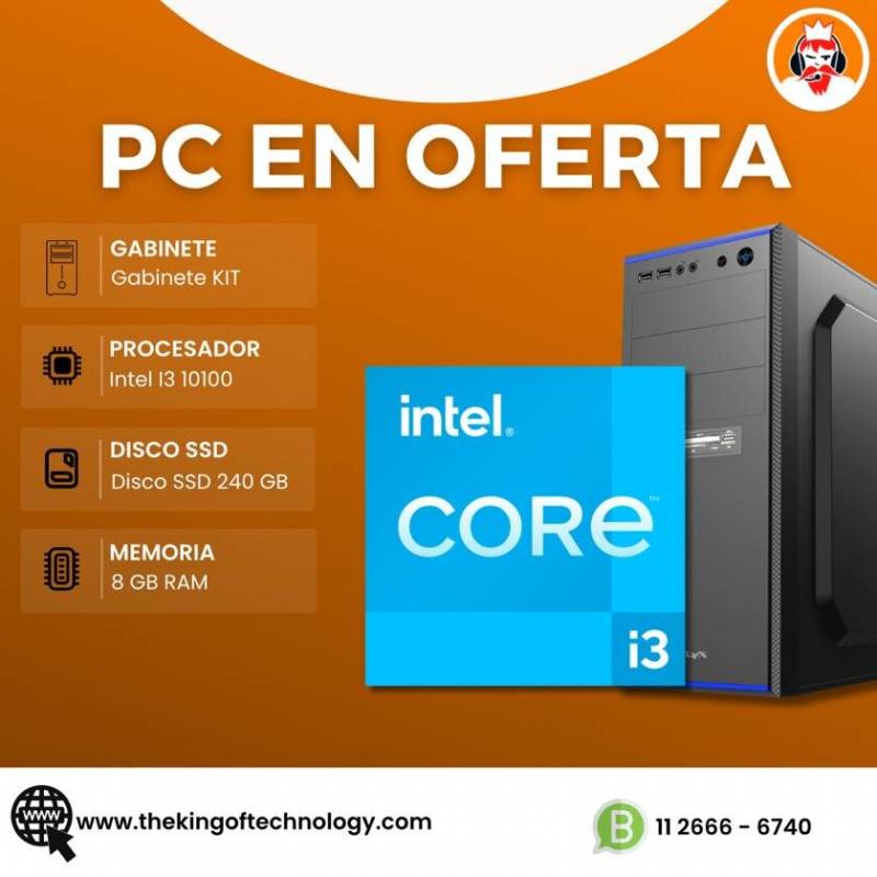 Pc King Intel I3 10100 Ssd 240gb Ram 8gb